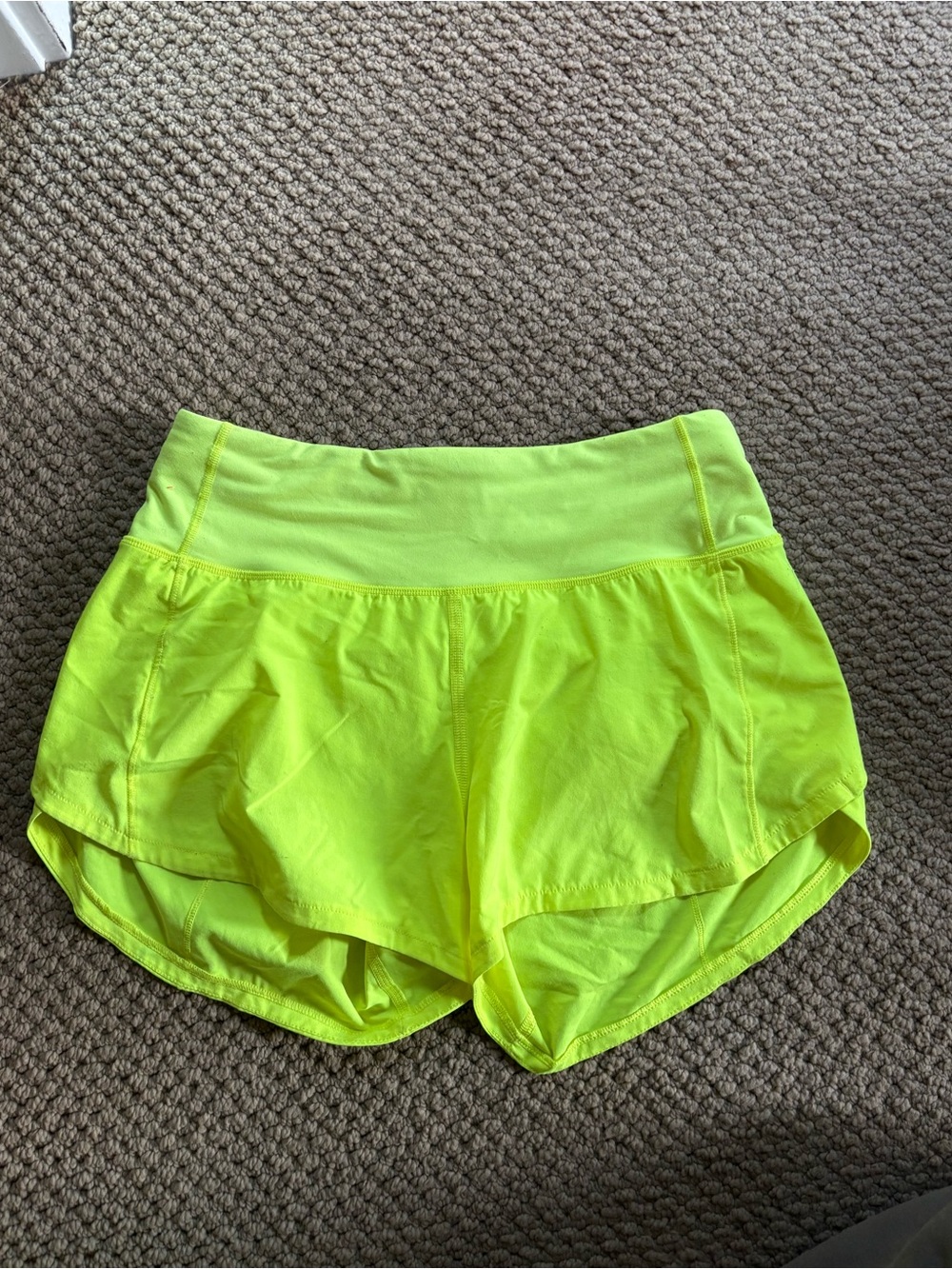 lululemon athletica Neon Yellow High-Rise Athletic Shorts